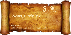 Baranyi Márk névjegykártya