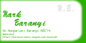 mark baranyi business card